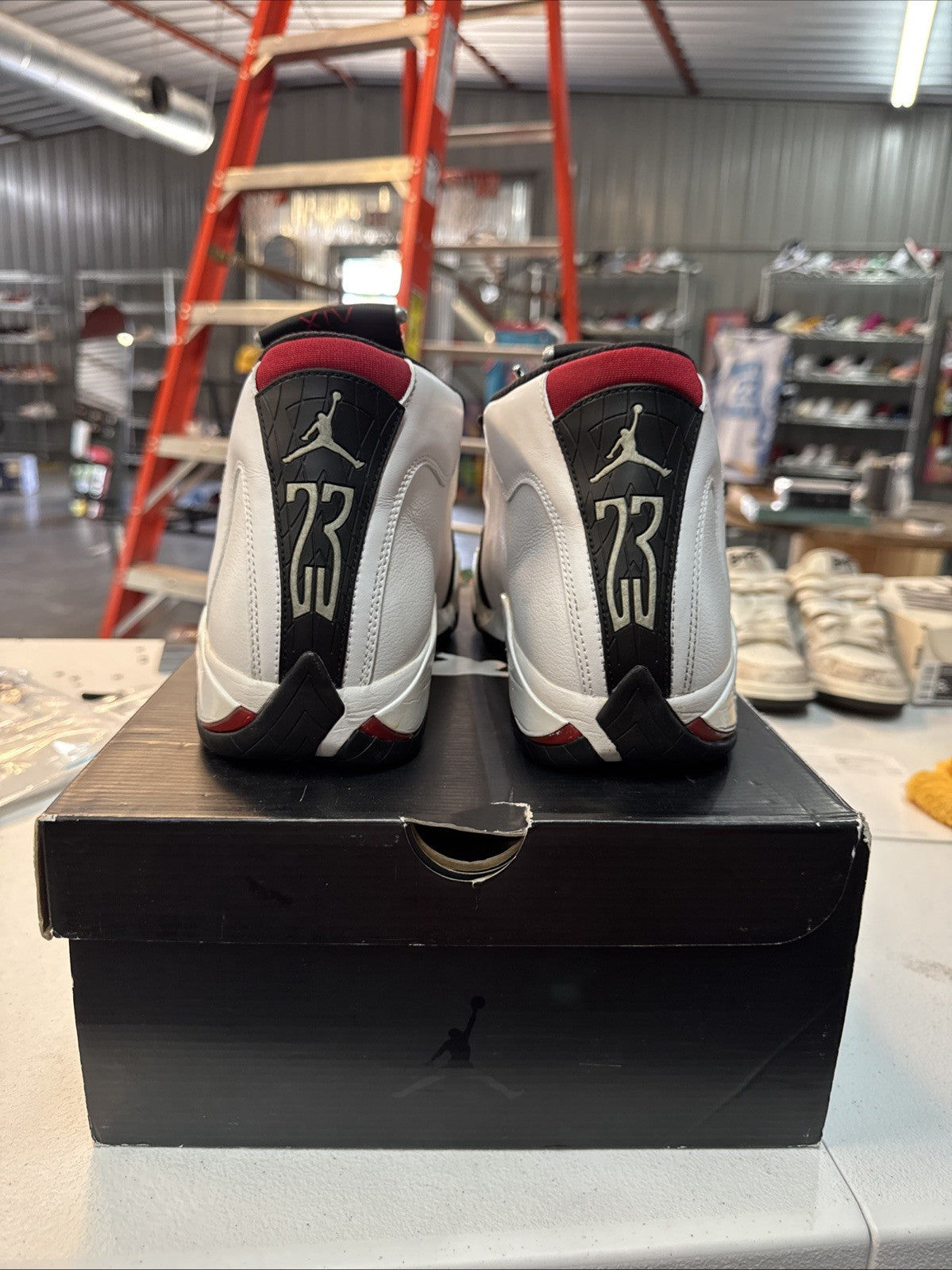 Air Jordan 14 Retro 2014 Black Toe | Wore Once - Size 12 - product image from the listing.