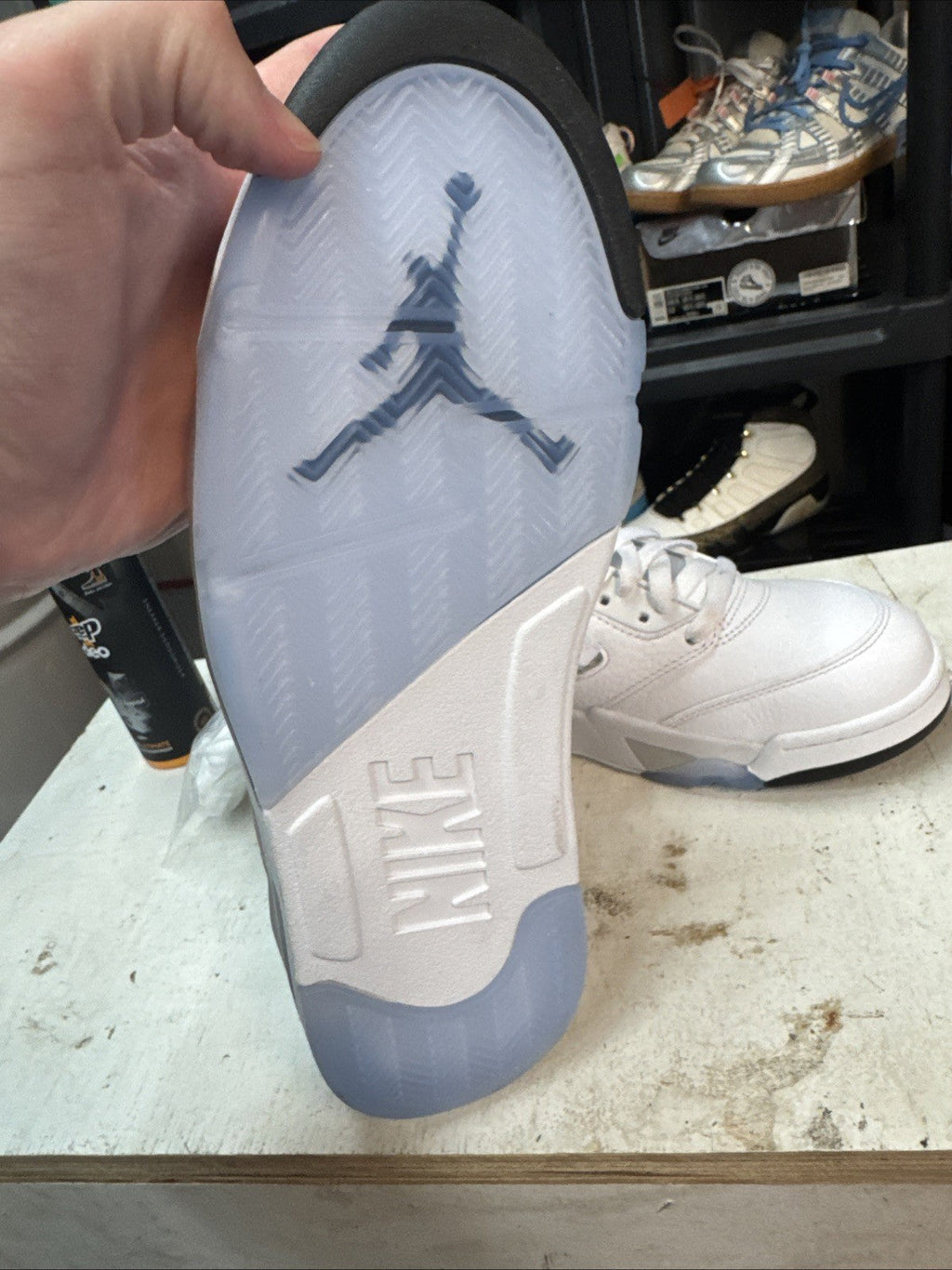 Nike Air Jordan 5 Retro White Metallic Silver 2026 | Replacement Box - Size 9 - product image from the listing.
