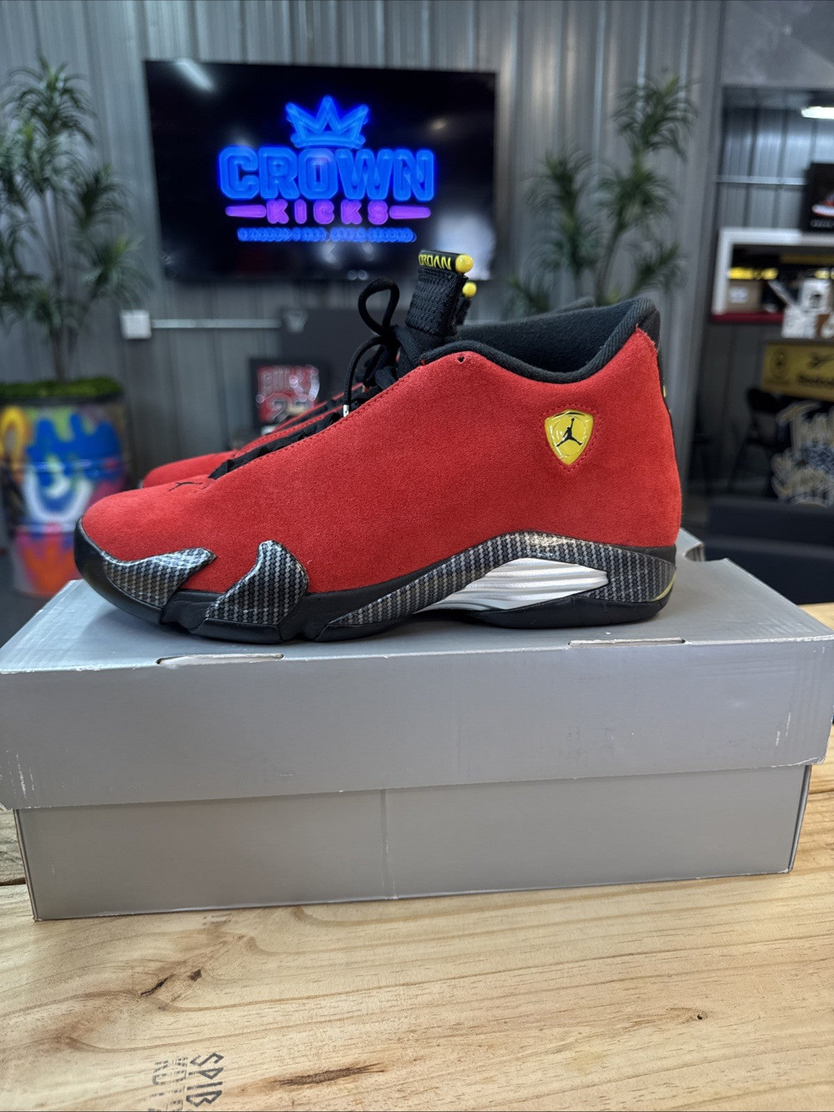 Size 9 - 2025 Nike Air Jordan 14 Retro Ferrari | Wore Once Replacement Box - product image from the listing.