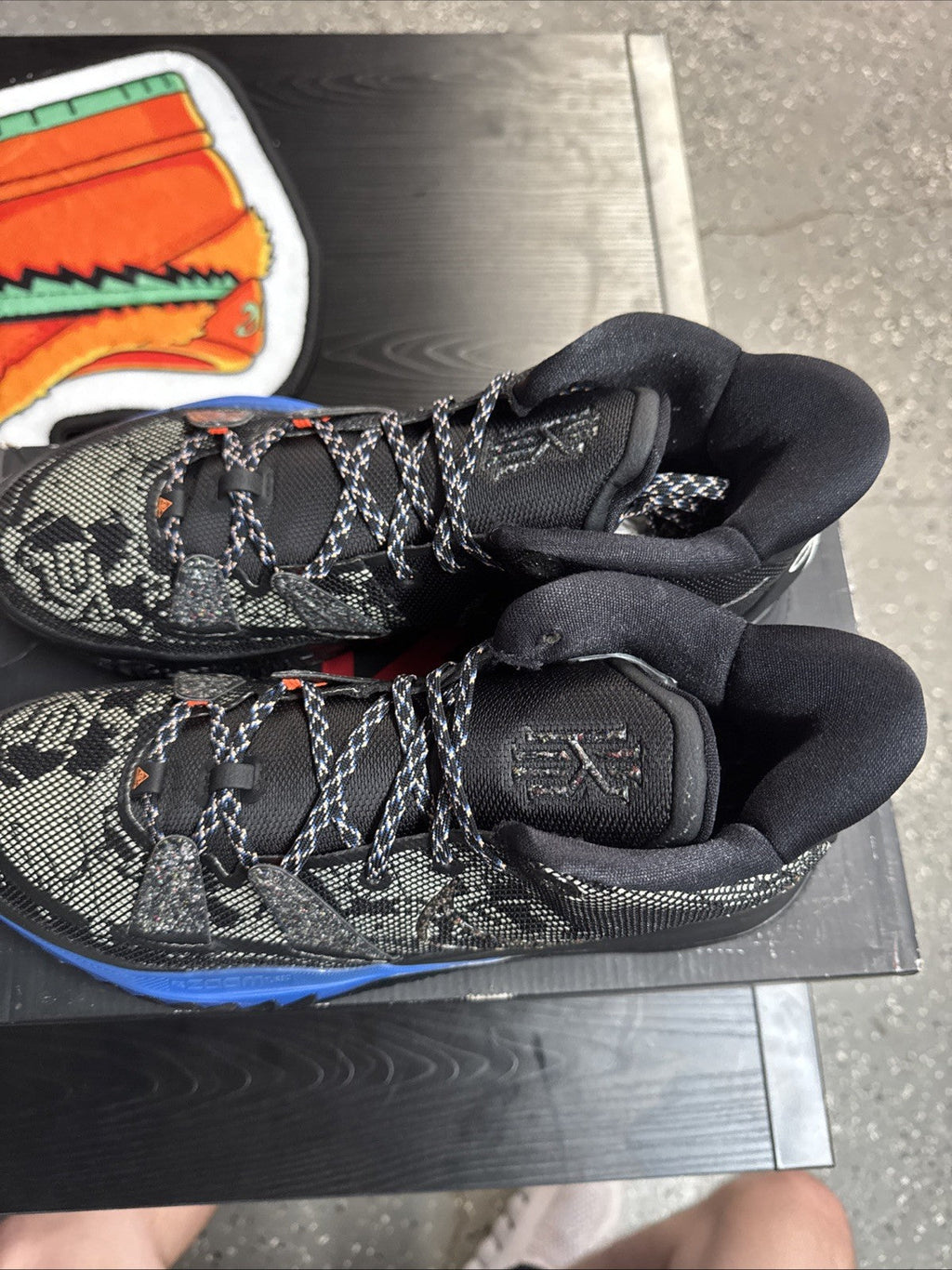 Nike Kyrie 7 Black Blue - Size 12 - product image from the listing.