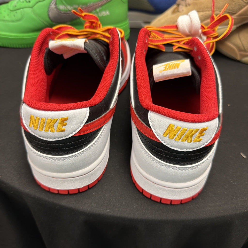 Men's Nike Dunk Low Retro Black White University Gold Red | Size 11.5 - product image from the listing.