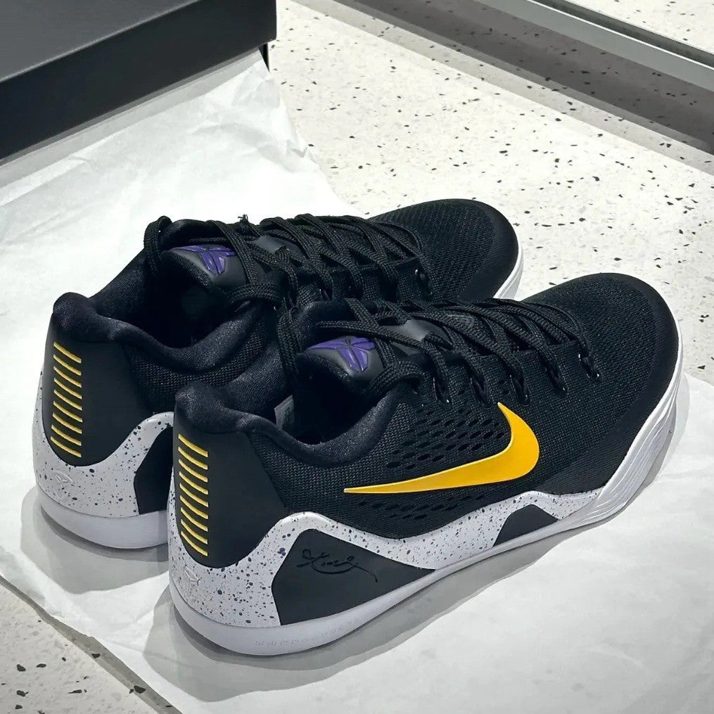 Nike Kobe 9 Elite EM Low Protro TB Size 8 Men's Black University Gold IH1401 002 - product image from the listing.