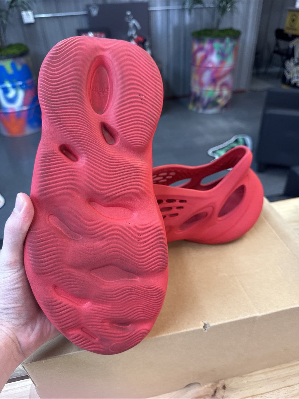 Men's Adidas x Yeezy Foam Runner Vermillion Size 8 - product image from the listing.