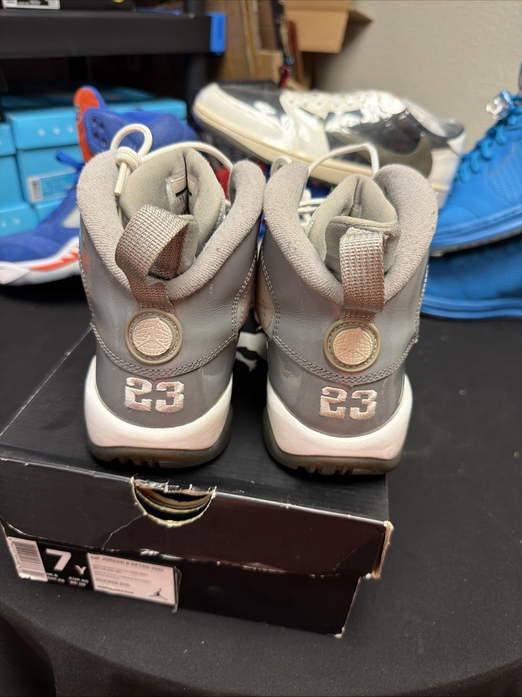 "Cool Grey" Size 7Y - Nike Air Jordan 9 Retro GS Shoes 302359-015 Ships Fast! - product image from the listing.