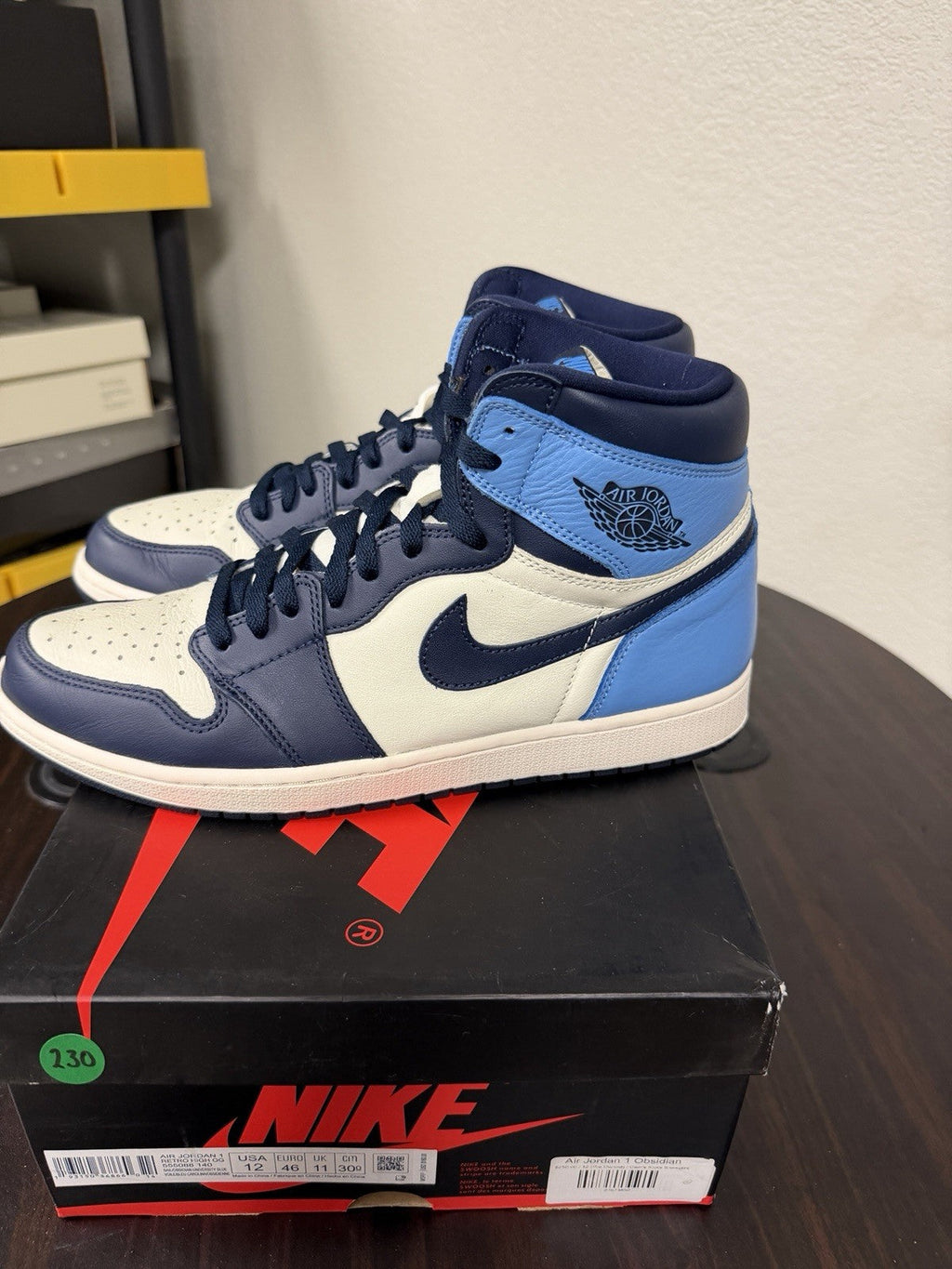 Obsidian UNC Size 12 - Nike Air Jordan 1 OG High - product image from the listing.