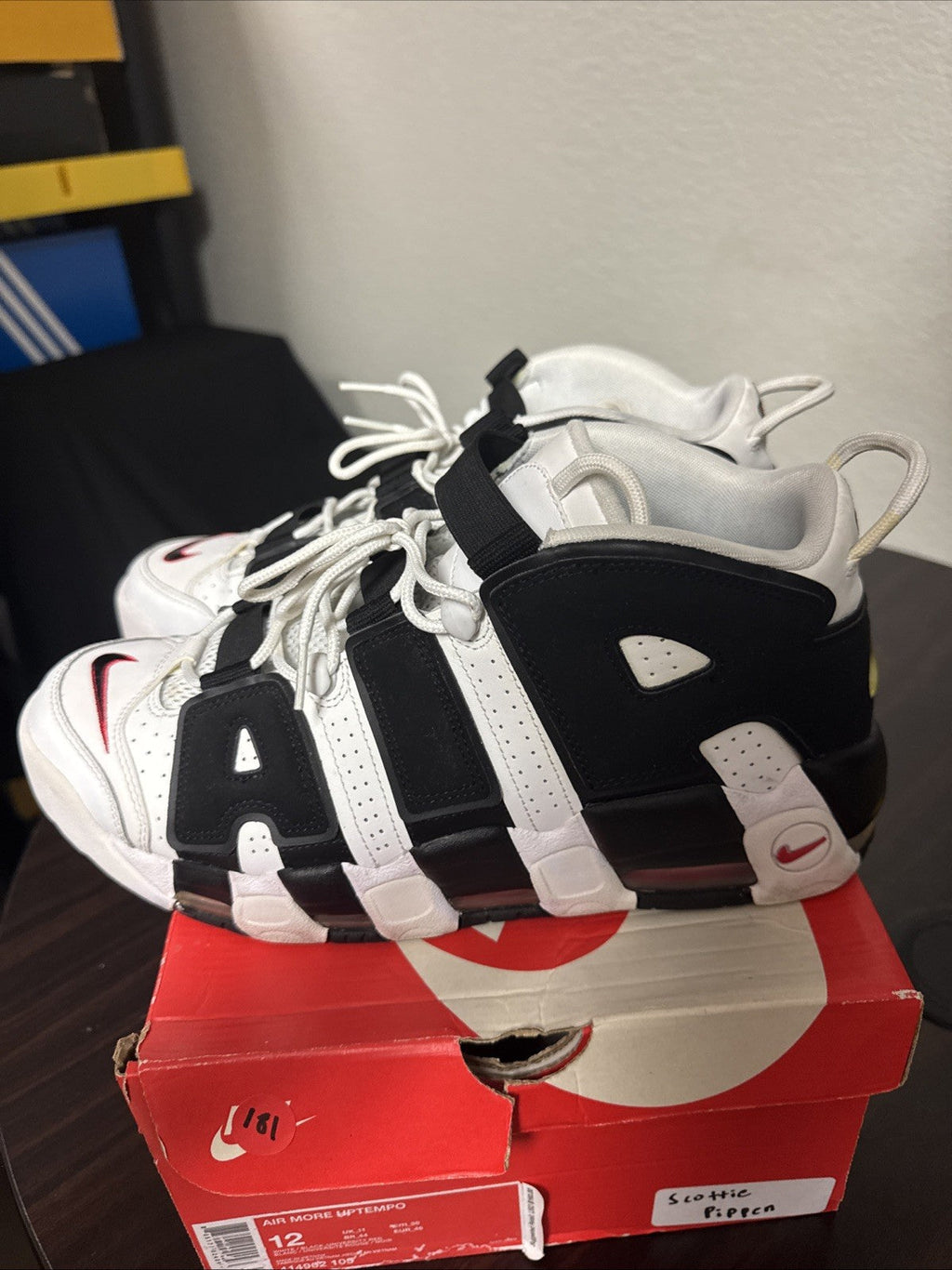 Nike Air More Uptempo '96 DX3356-001 Hoops Leather Basketball Sneakers - Size 12 - product image from the listing.