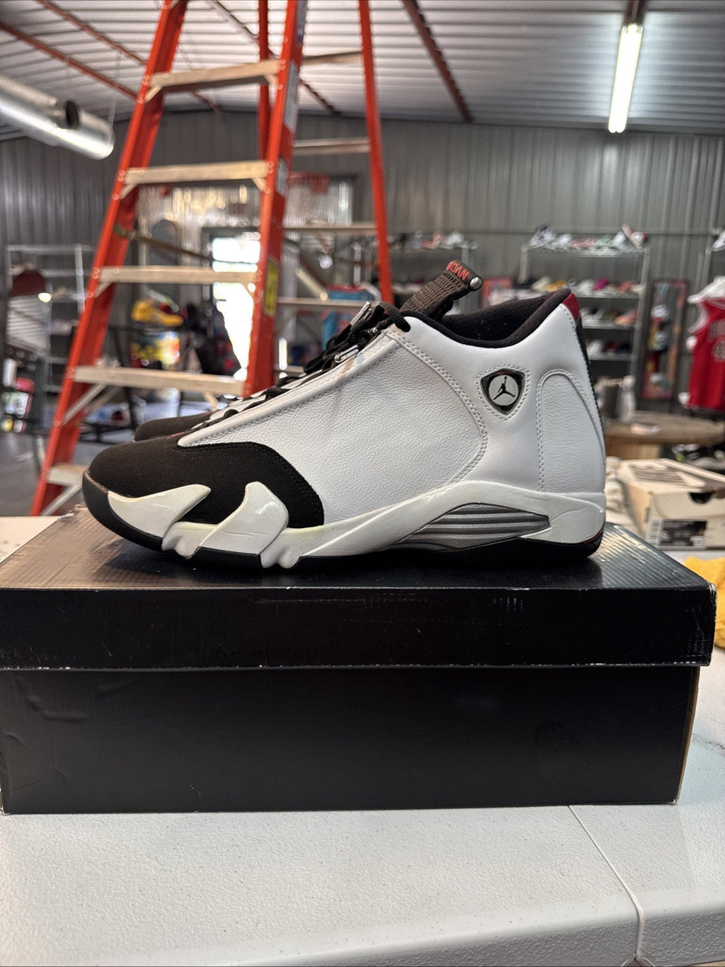 Air Jordan 14 Retro 2014 Black Toe | Wore Once - Size 12 - product image from the listing.