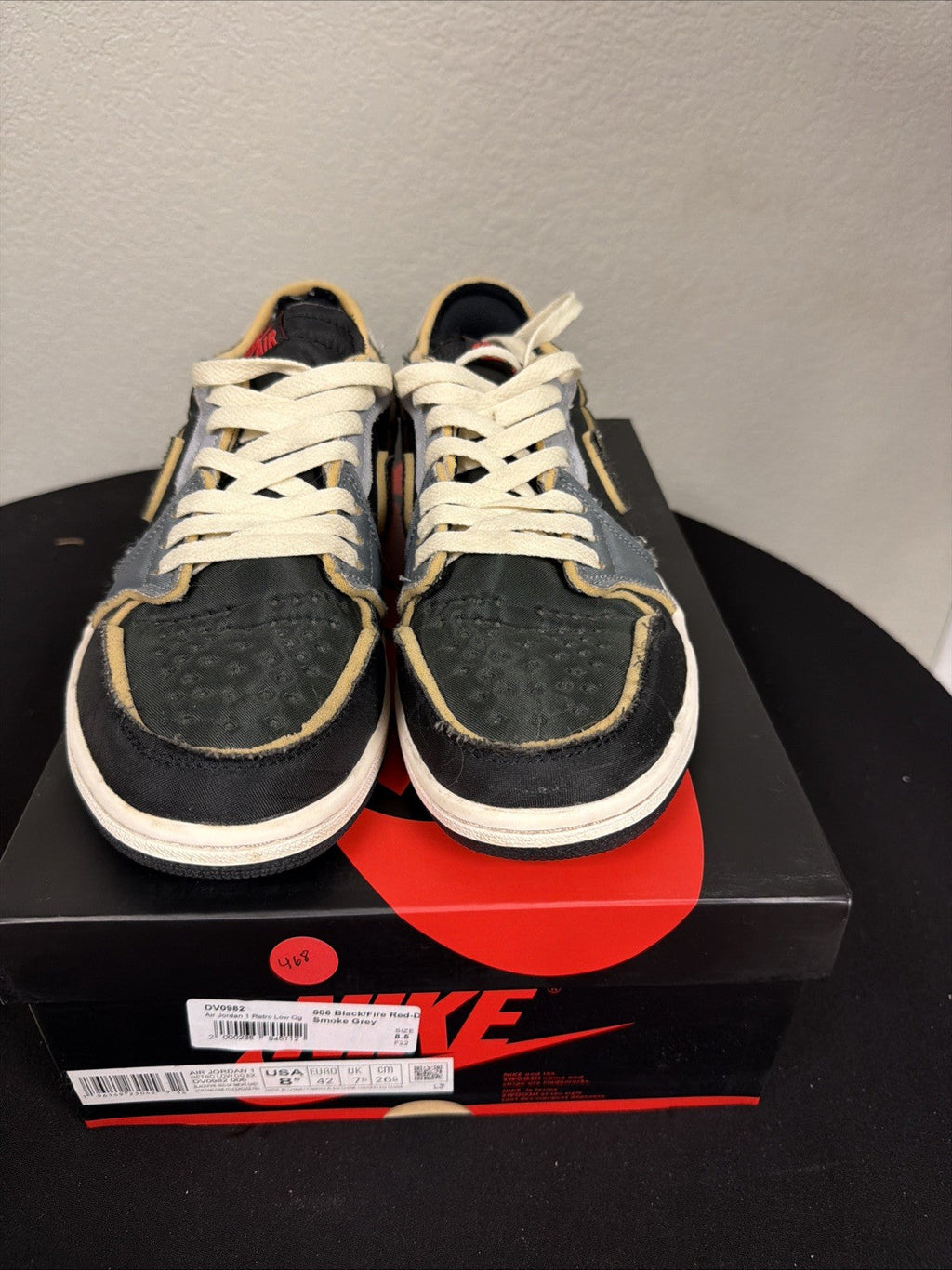 Men's Nike Air Jordan 1 Retro Low OG EX DV0982-006 Black Smoke Grey Sneaker - product image from the listing.