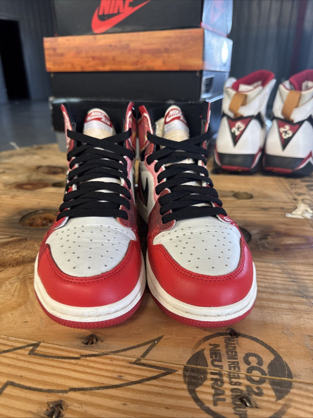 Jordan 1 Retro OG Spiderverse | Replacement Box - Worn Once - Size 7.5 - product image from the listing.
