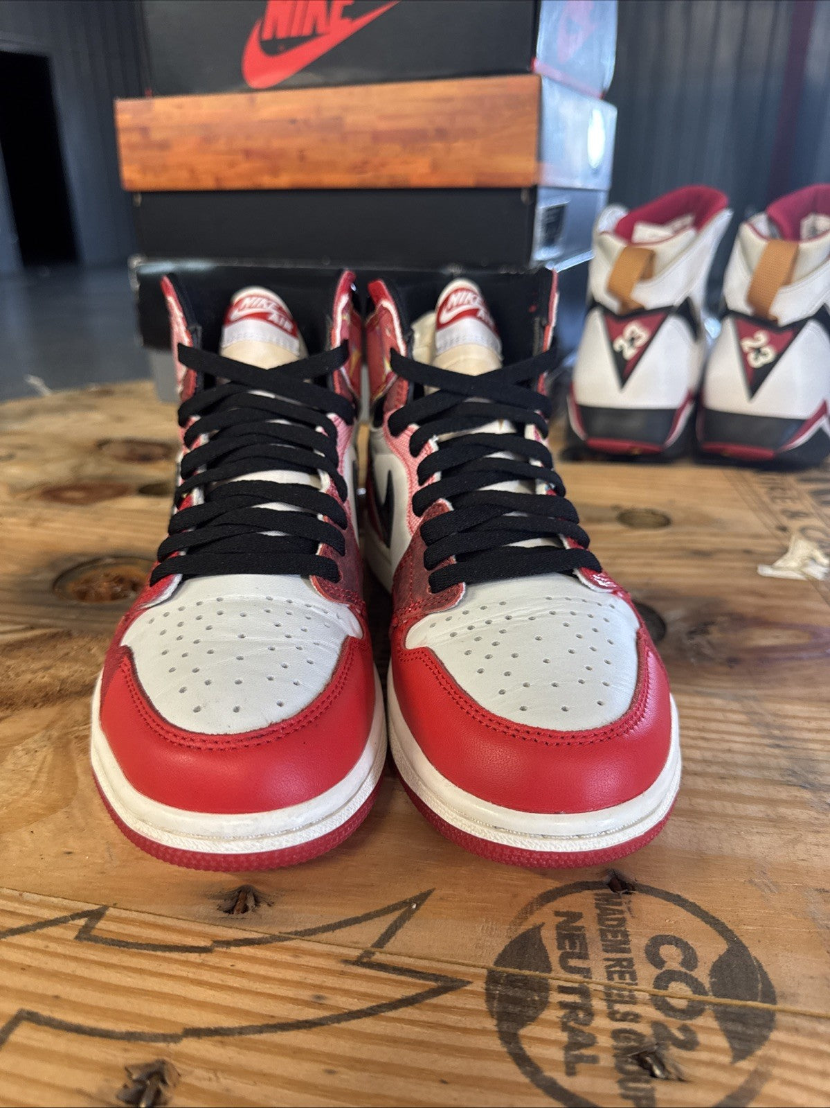 Jordan 1 Retro OG Spiderverse | Replacement Box - Worn Once - Size 7.5 - product image from the listing.
