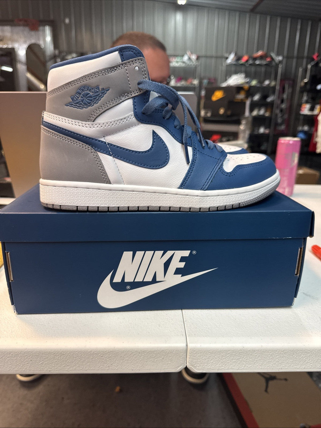 Nike Air Jordan 1 High Blue/White - Size 8 - product image from the listing.