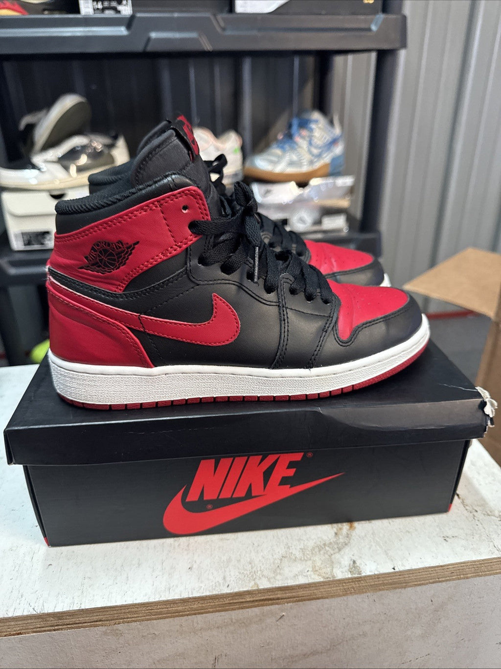 Nike Air Jordan Retro 1 Bred (2013) (GS) - Size 5Y - product image from the listing.