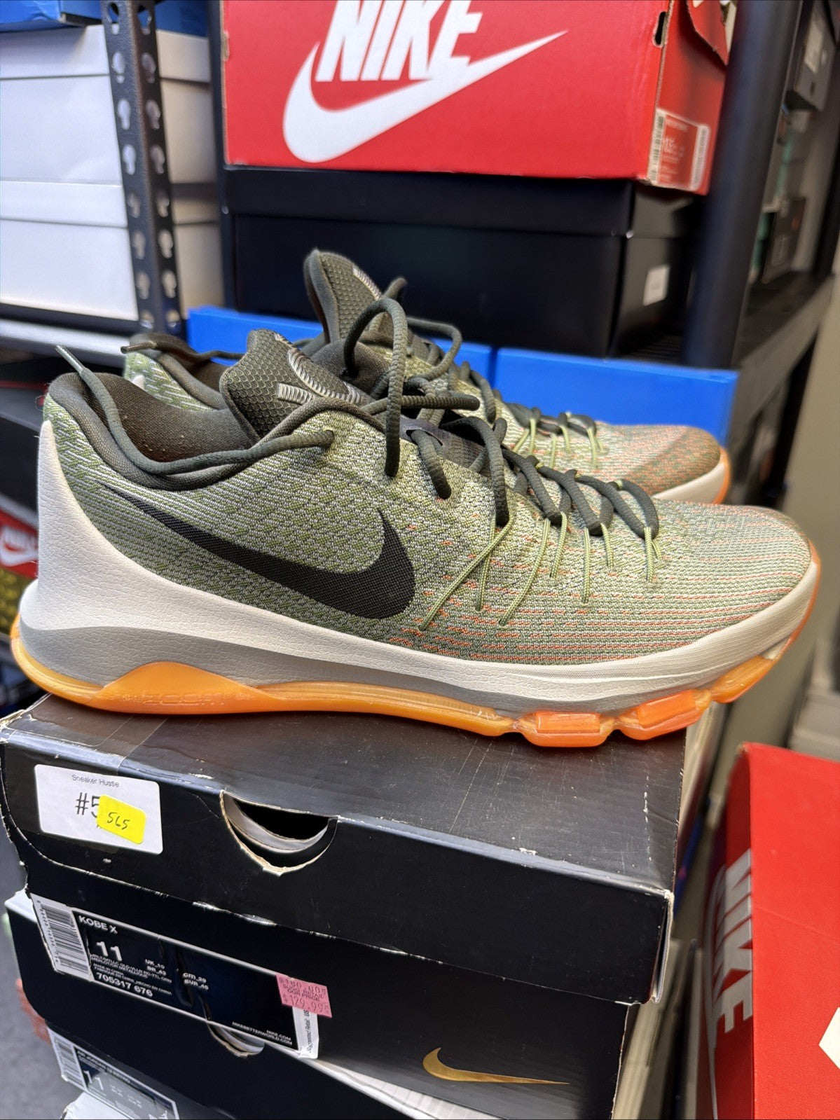 Men's KD 8 "EASY EURO" SIZE 11 NEW GREY SUNSET ORANGE SUPER RARE - product image from the listing.