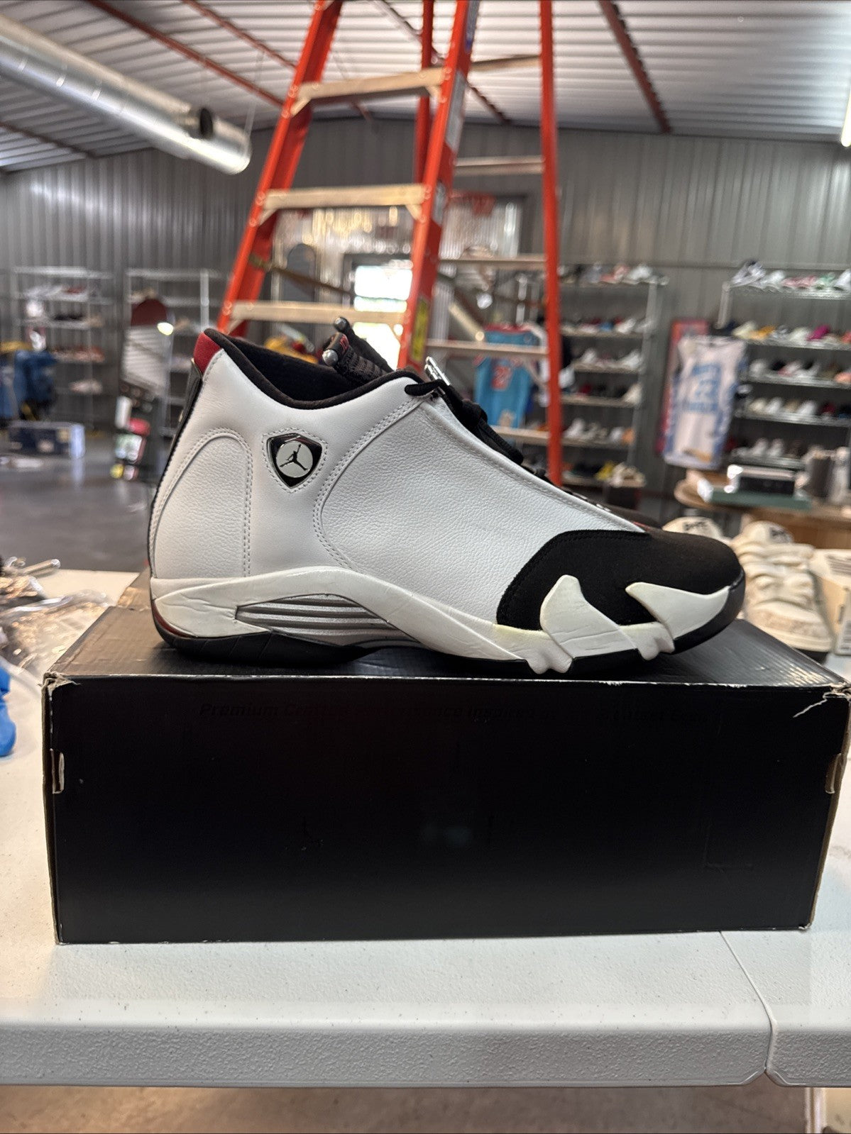 Air Jordan 14 Retro 2014 Black Toe | Wore Once - Size 12 - product image from the listing.