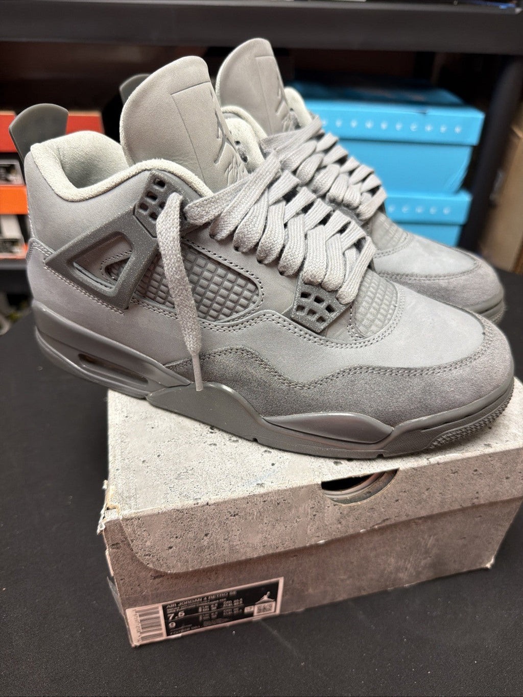 Men's Size 7.5 - Nike Air Jordan 4 Retro SE Wet Cement Shoes - Ships Now - product image from the listing.