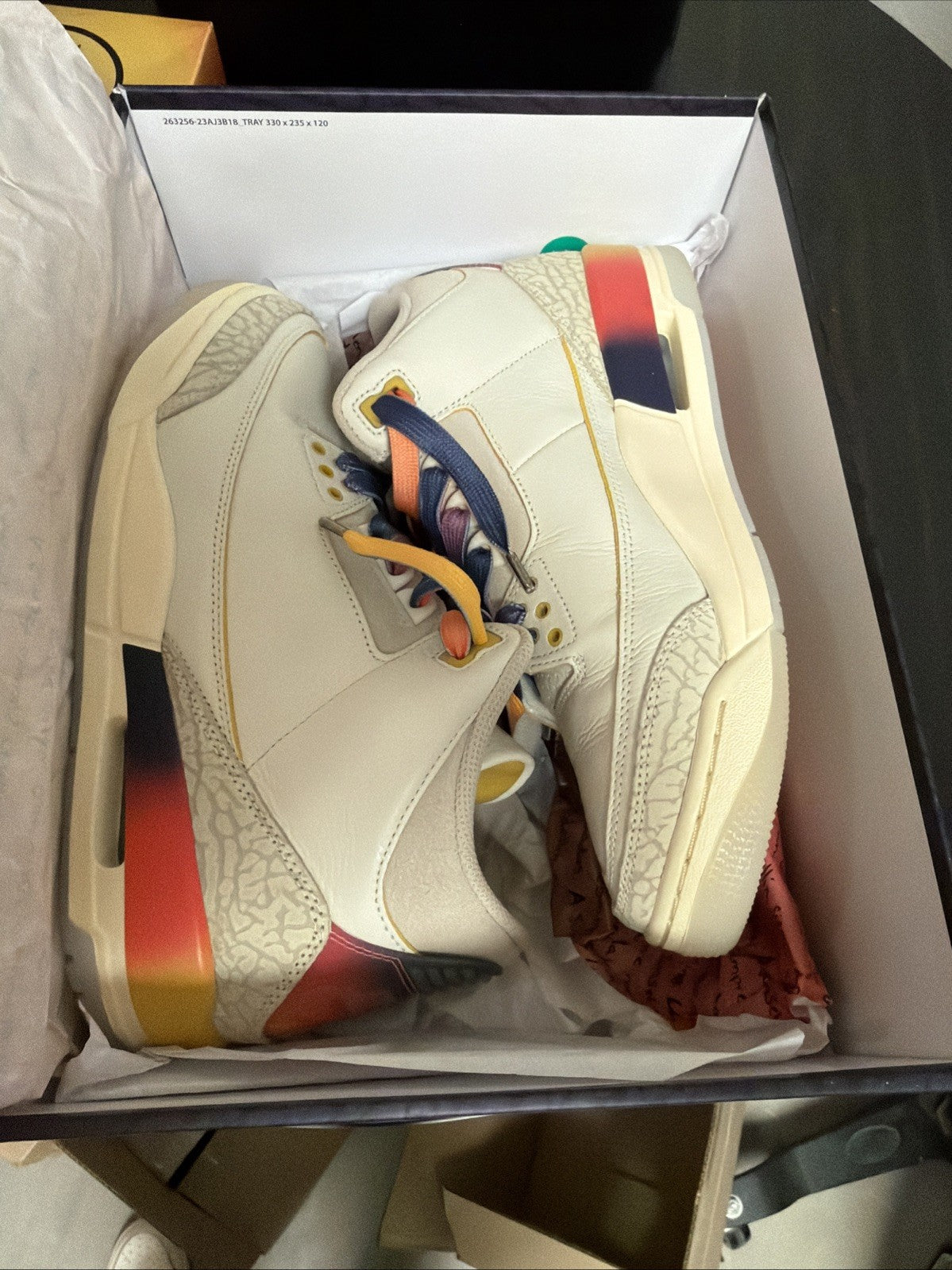 Men's Air Jordan 3 J Balvin Medellin Sunset Retro Size 8.5 Sneakers FN0344-901 - product image from the listing.