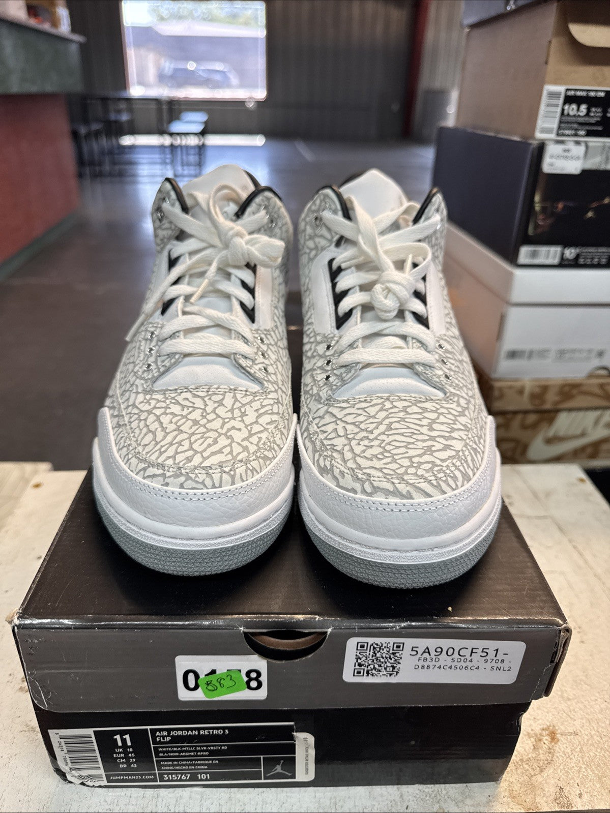 Nike Air Jordan 3 III Flip White Cement Elephant Print 2007 - Size 11 - product image from the listing.