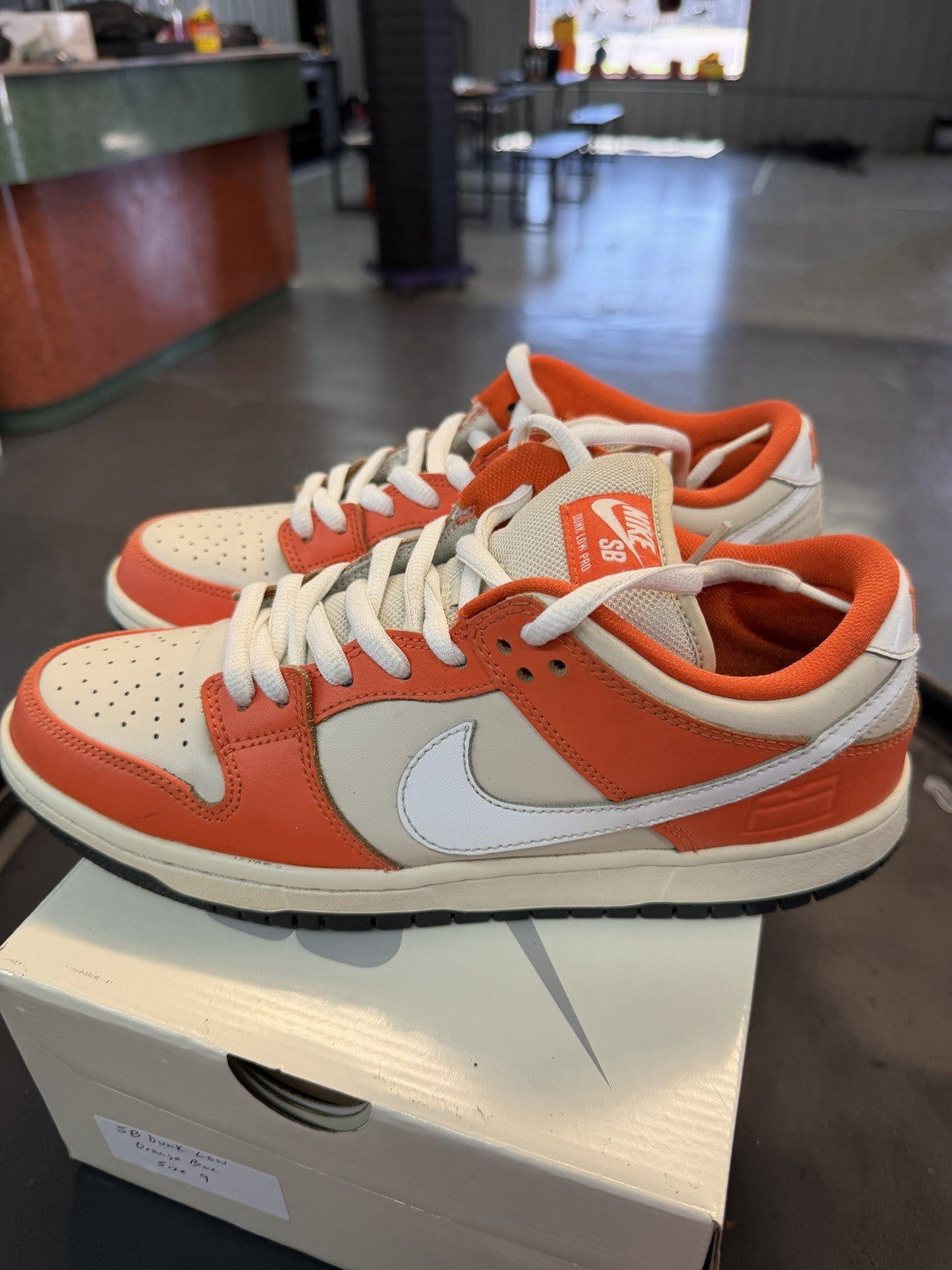 Nike Dunk SB Low Orange Box - Size 9 - product image from the listing.