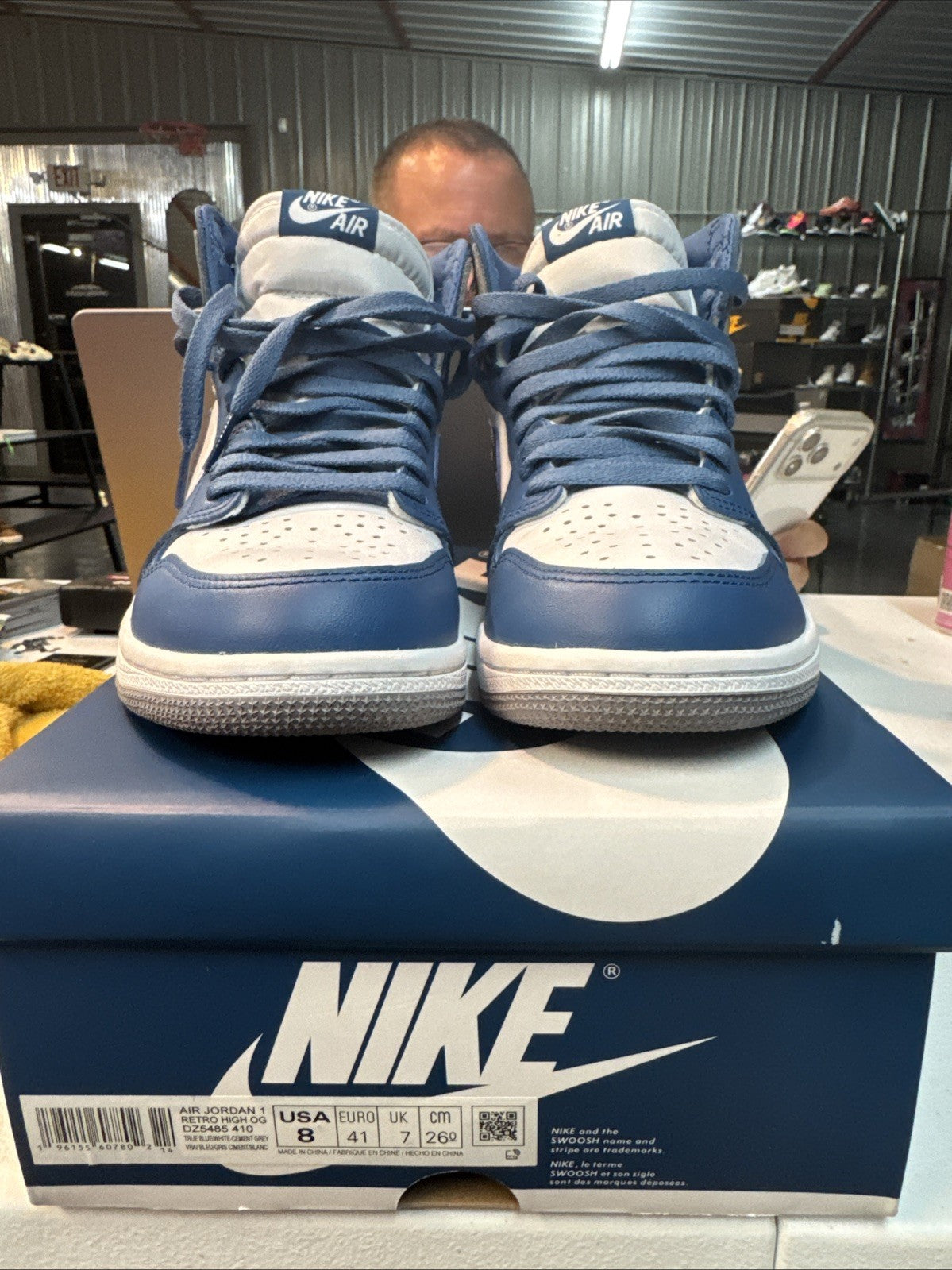 Nike Air Jordan 1 High Blue/White - Size 8 - product image from the listing.