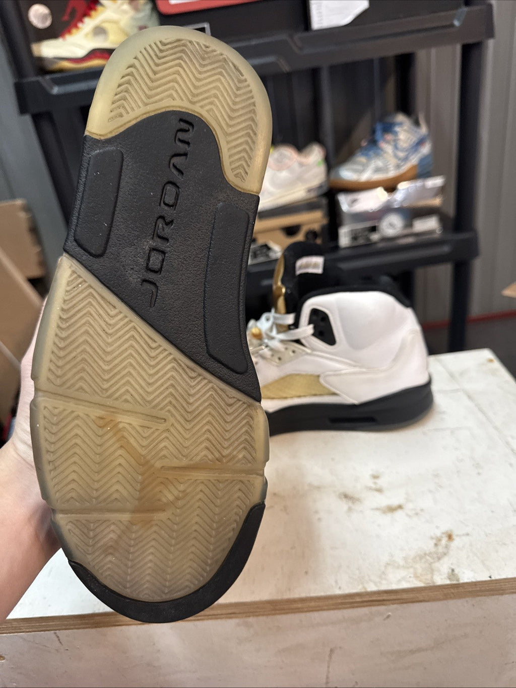 "Olympic Gold" Size 11 - Nike Air Jordan 5 Retro - product image from the listing.