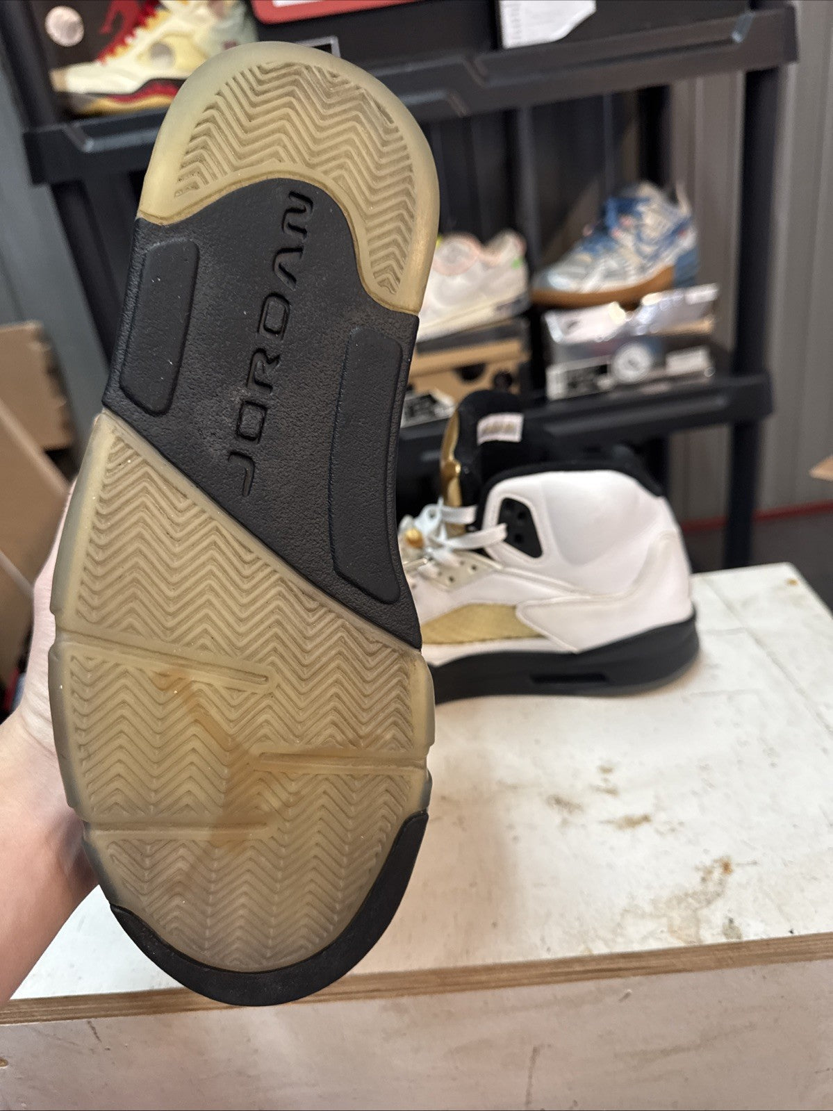 "Olympic Gold" Size 11 - Nike Air Jordan 5 Retro - product image from the listing.
