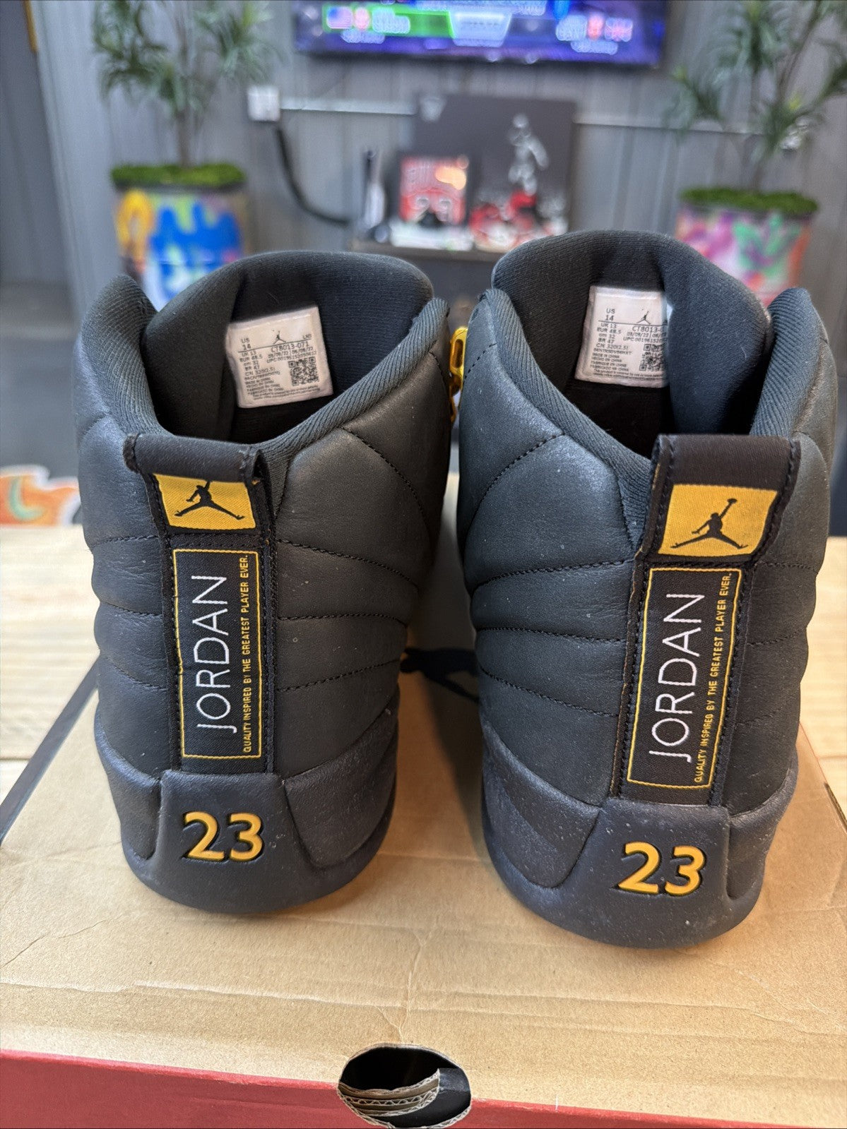 Jordan 12 Retro Mid Black Taxi - Size 14 - product image from the listing.