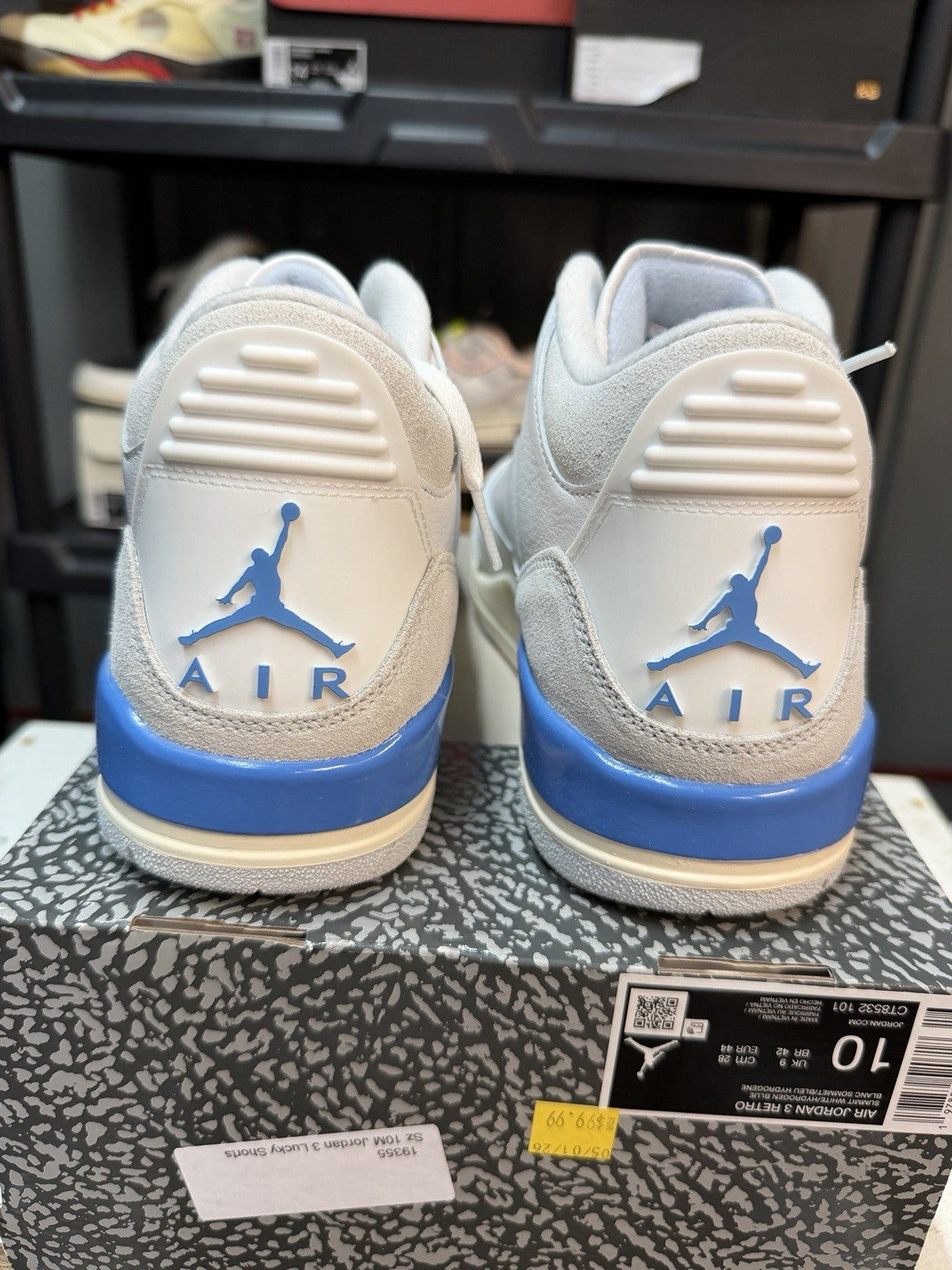 "LUCKY SHORTS" Air Jordan 3 Retro 2025 - Size 10 - CT8532 101 (54-52) - product image from the listing.