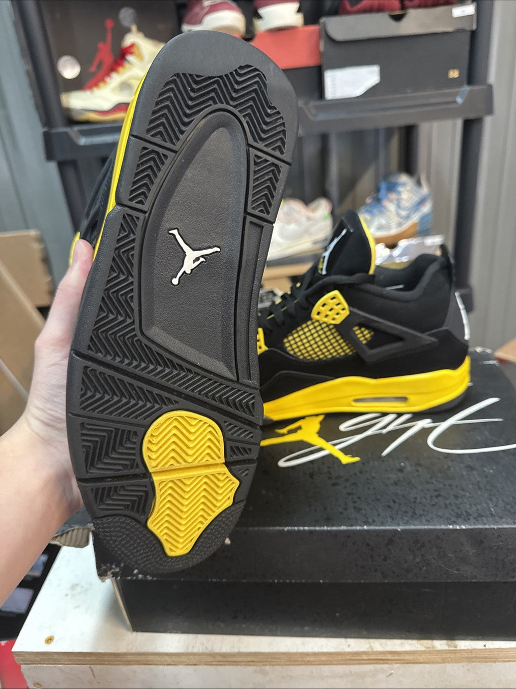 Jordan 4 Retro Mid Thunder | Worn Once - Size 10 - product image from the listing.