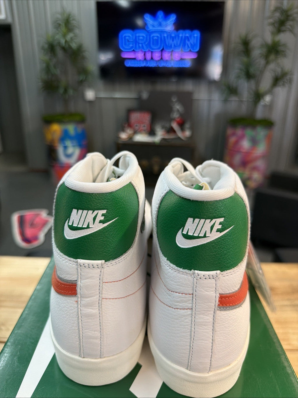 Blazer size 14. White Green Stranger Things Hawkins High School CJ6101-100. by Nike - product image from the listing.