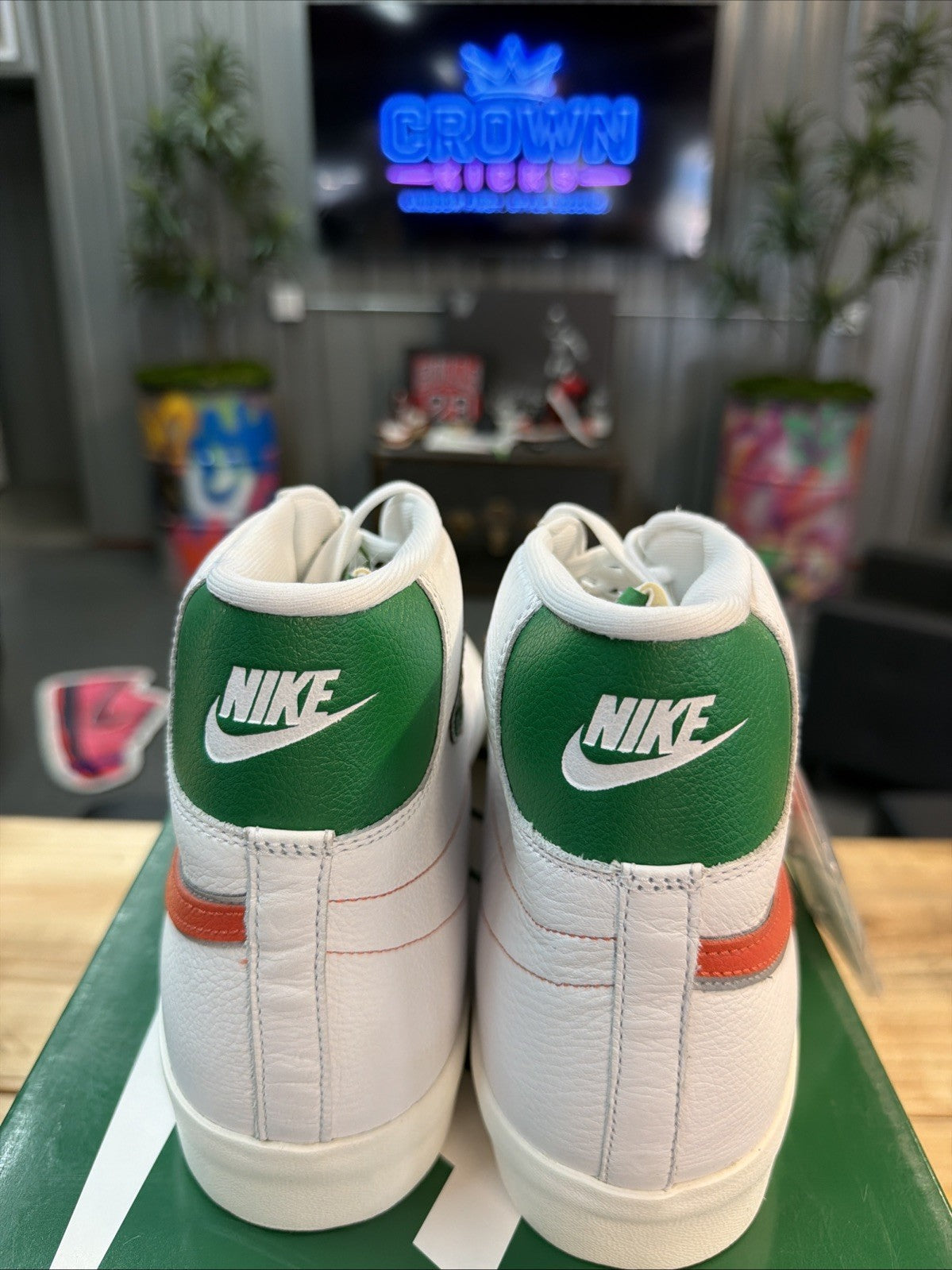 Blazer size 14. White Green Stranger Things Hawkins High School CJ6101-100. by Nike - product image from the listing.