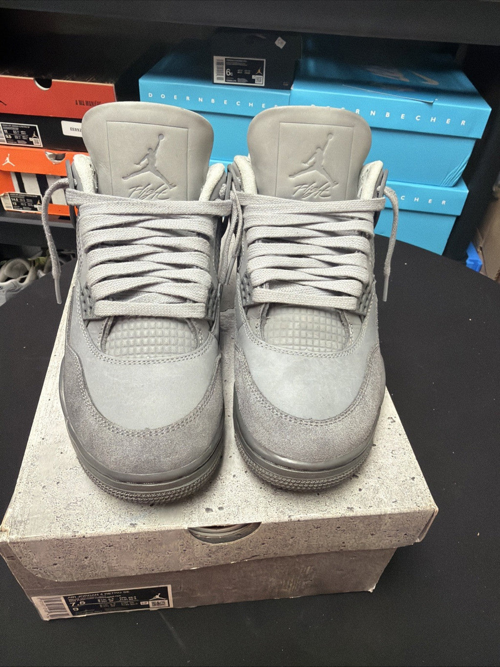 Men's Size 7.5 - Nike Air Jordan 4 Retro SE Wet Cement Shoes - Ships Now - product image from the listing.