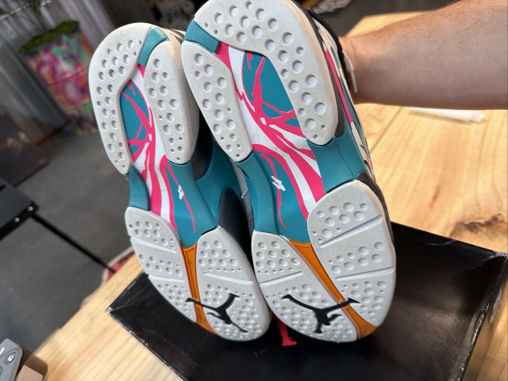 Size 8 Jordan 8 Retro South Beach White Turbo Green New (With Box) 305381-113 - product image from the listing.