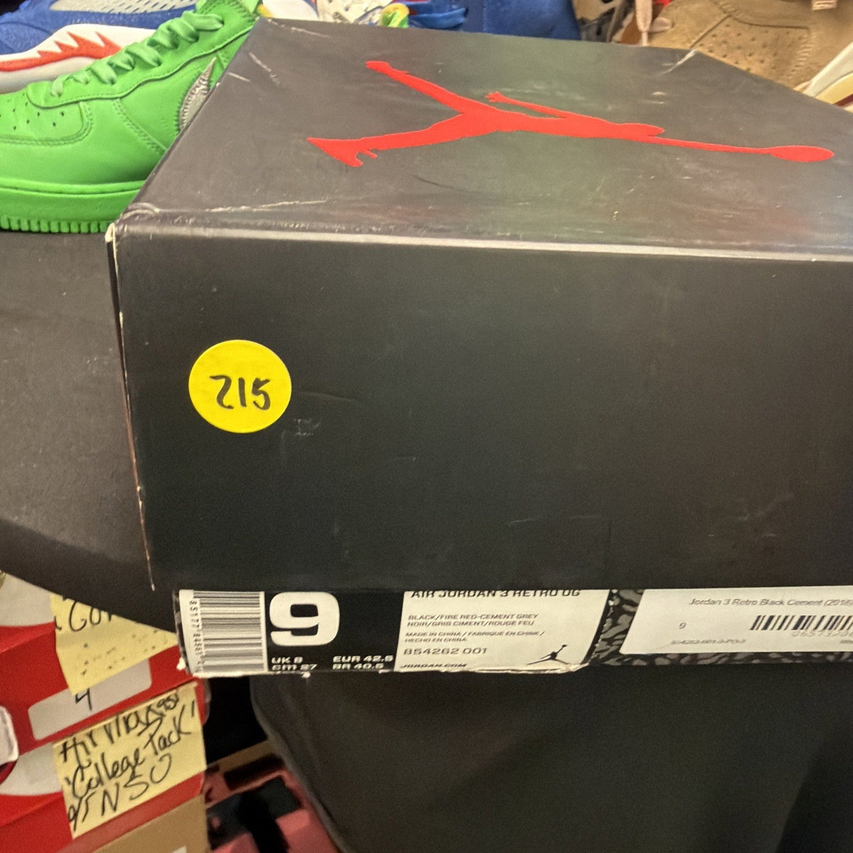 Air Jordan 3 Retro OG Black Cement 2018 Size 9 Sneaker 854262-001 (215) - product image from the listing.