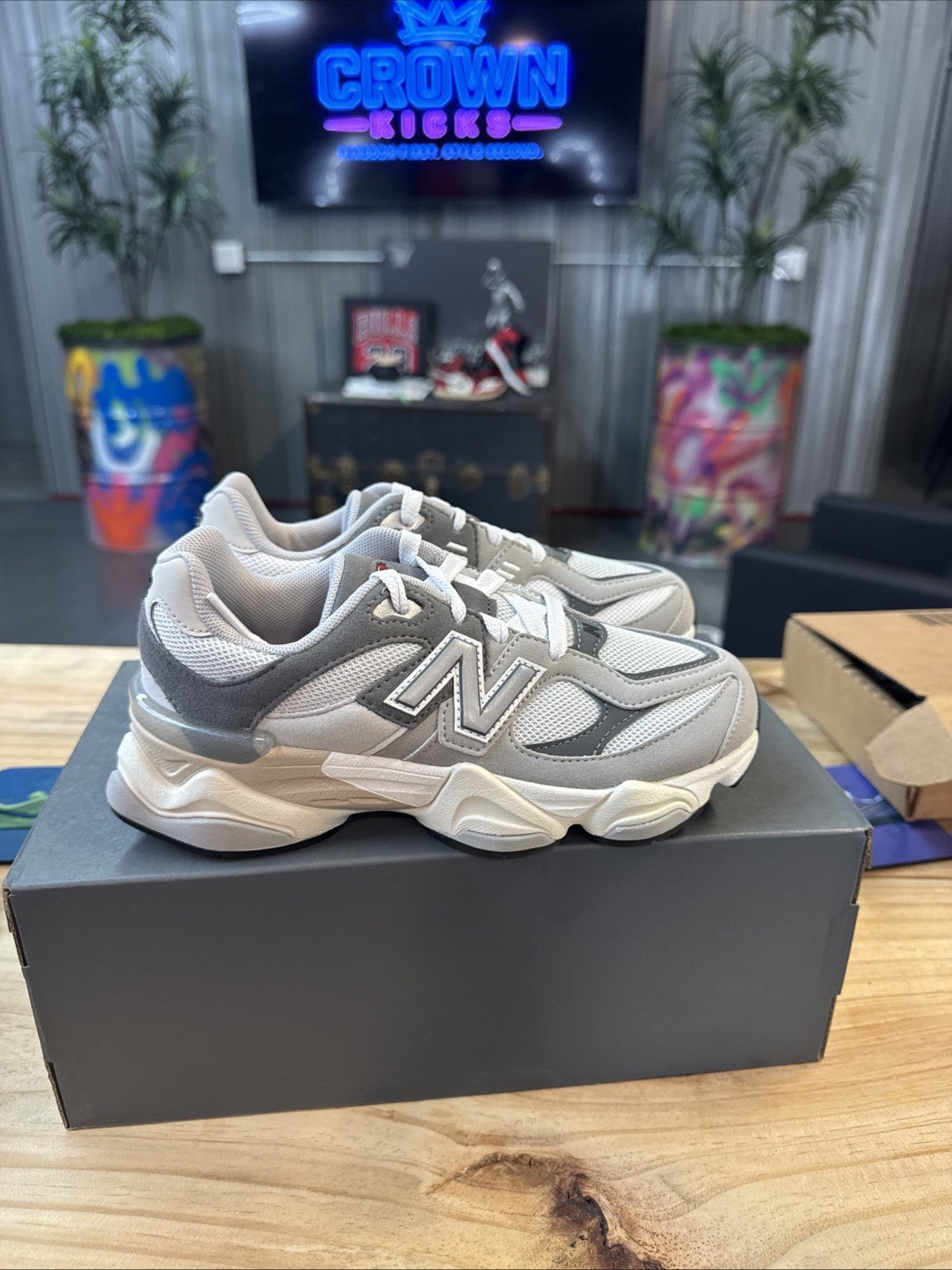 Kids New Balance 9060 PS Rain Cloud Grey - Size 3 - product image from the listing.