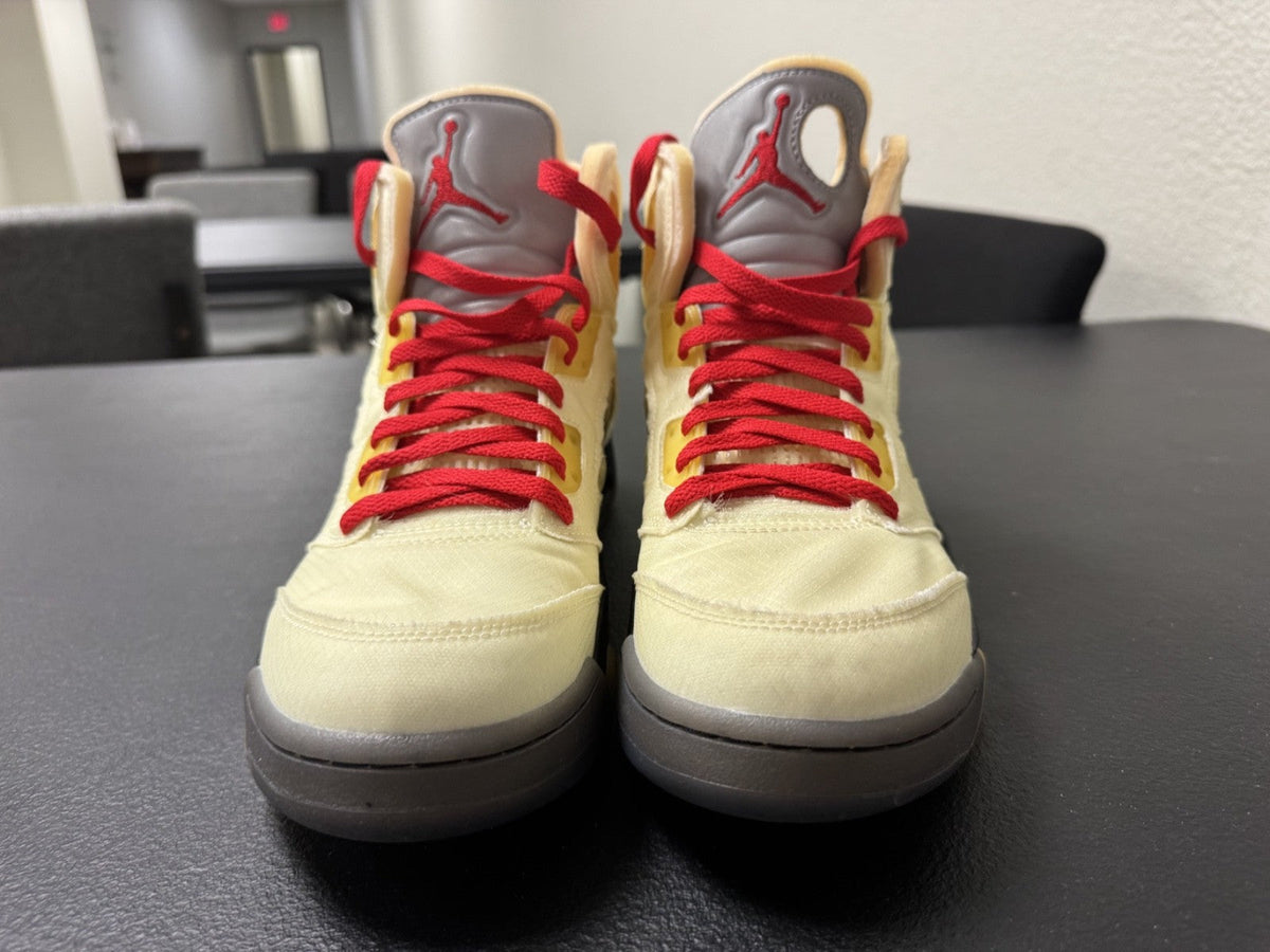 "Off-White Sail" Nike Air Jordan 5 Retro (Size 10) *Clean w/ OG Box* DH8565-100 - product image from the listing.