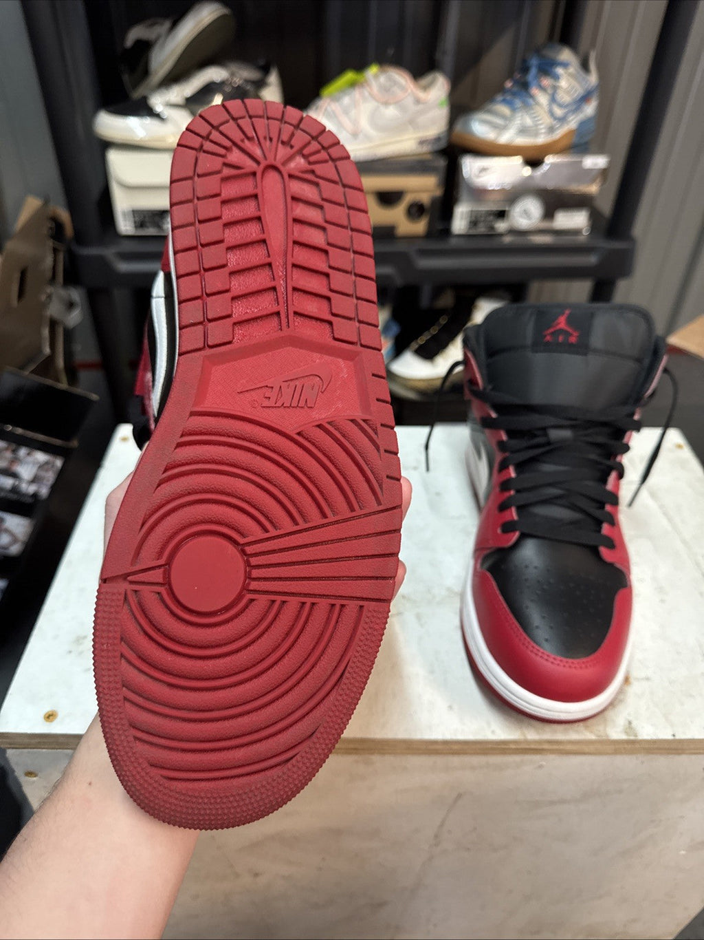 Nike Air Jordan 1 Mid Bred Toe - Size 11 - product image from the listing.