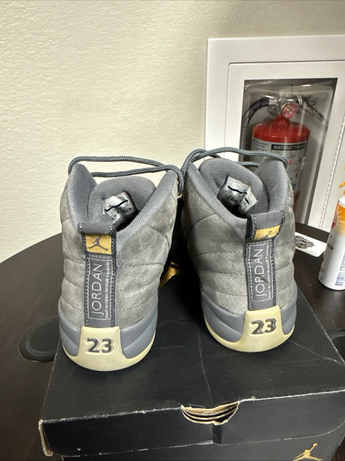 Dark Grey Suede 2017 Size 6y GS - Nike Air Jordan 12 Retro - product image from the listing.