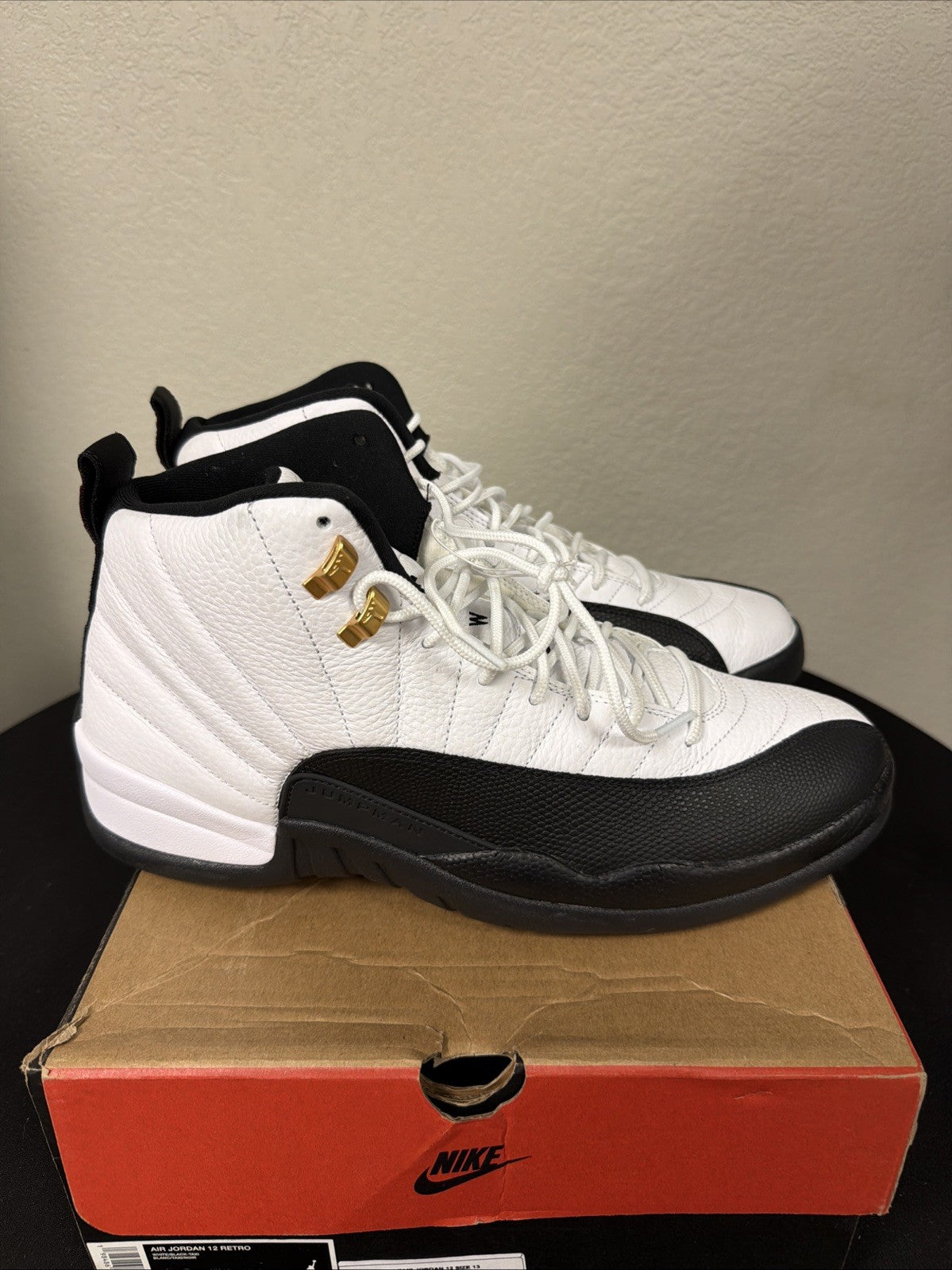 Nike Air Jordan 12 Retro Taxi White Black 2025 CT8013-117 NEW Size 13 for Men - product image from the listing.