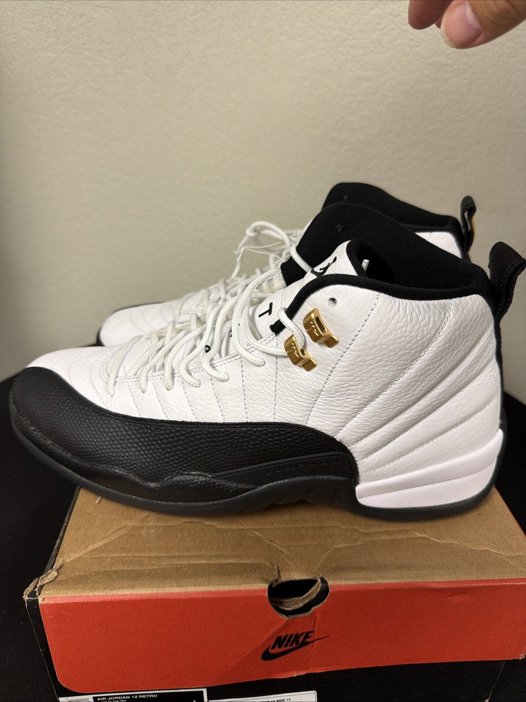 Nike Air Jordan 12 Retro Taxi White Black 2025 CT8013-117 NEW Size 13 for Men - product image from the listing.