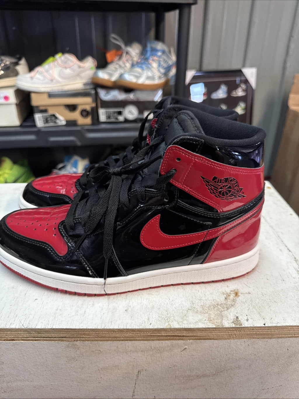 Jordan 1 Retro OG High Patent Bred | Replacement Box - Size 11 - product image from the listing.