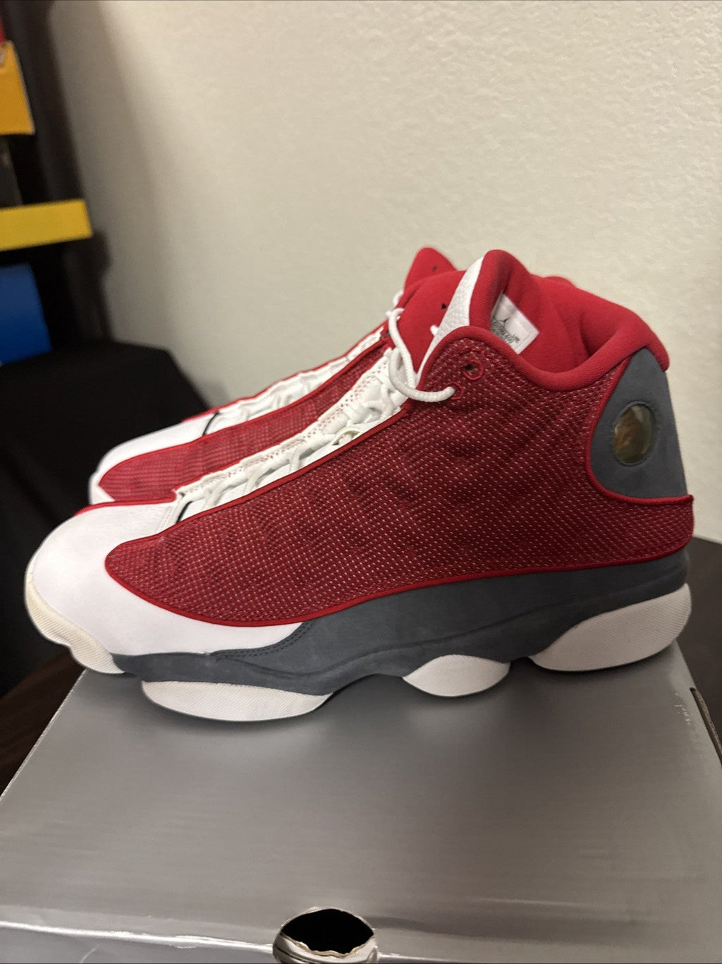 Men's Nike Air Jordan 13 Retro Chicago White Black Team Red Size 14 Sneakers - product image from the listing.