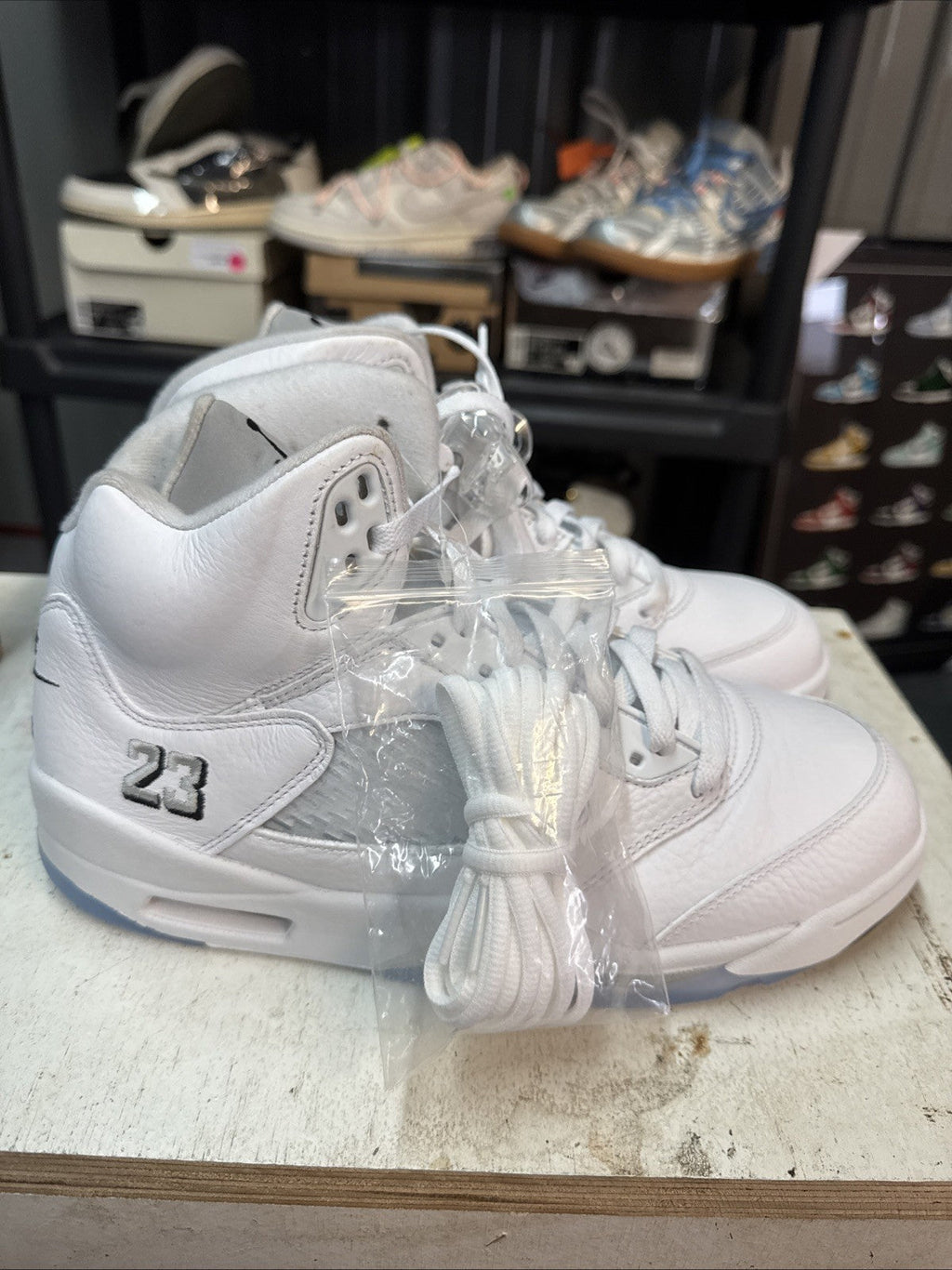 Nike Air Jordan 5 Retro White Metallic Silver 2026 | Replacement Box - Size 9 - product image from the listing.