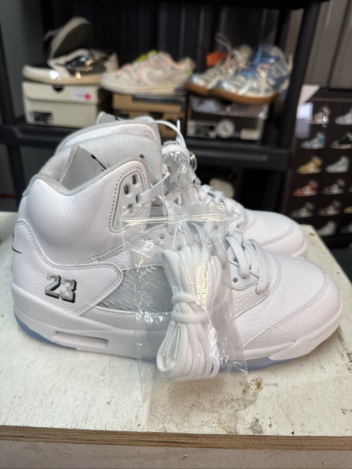 Nike Air Jordan 5 Retro White Metallic Silver 2026 | Replacement Box - Size 9 - product image from the listing.
