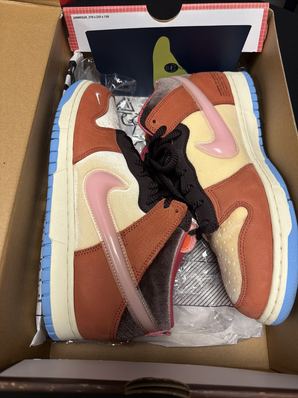 Nike Social Status x Dunk Mid Chocolate Milk - Size 10.5 - product image from the listing.