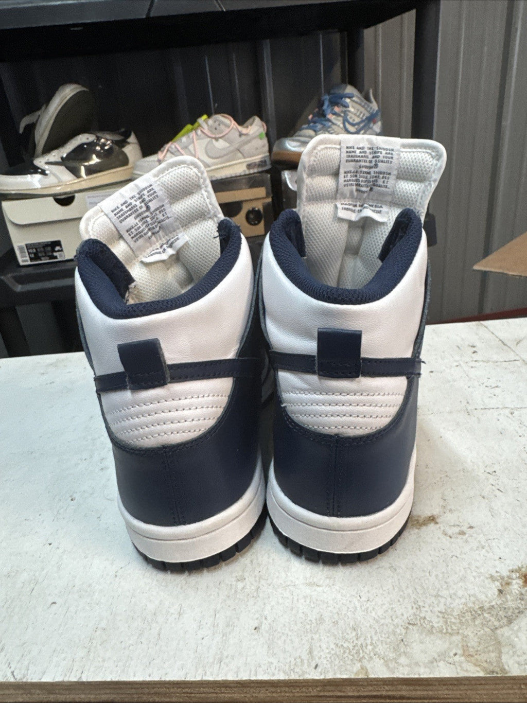 Nike Dunk High White/Midnight Navy | Replacement Box - Worn Once - Size 4Y - product image from the listing.