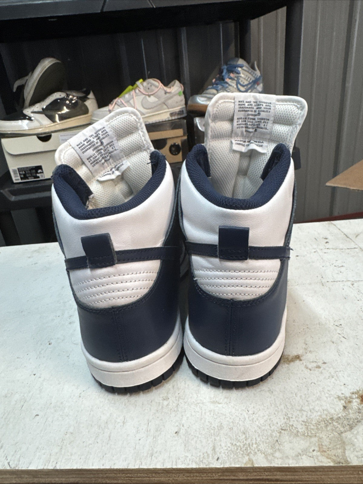 Nike Dunk High White/Midnight Navy | Replacement Box - Worn Once - Size 4Y - product image from the listing.