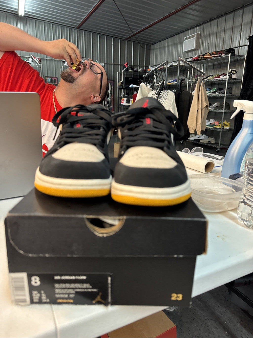 JORDAN 1 Low Sail University Gold Black - Size 8 - product image from the listing.