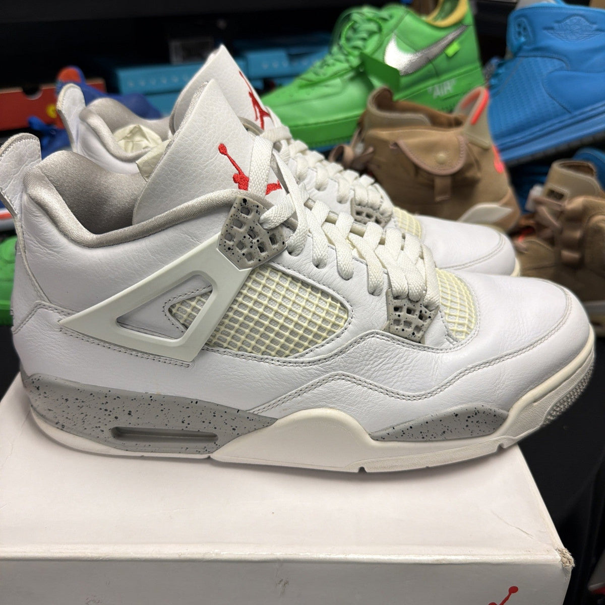 "Oreo 2021" Nike Air Jordan Retro 4 White Sneakers Size 12 - super clean (217) - product image from the listing.