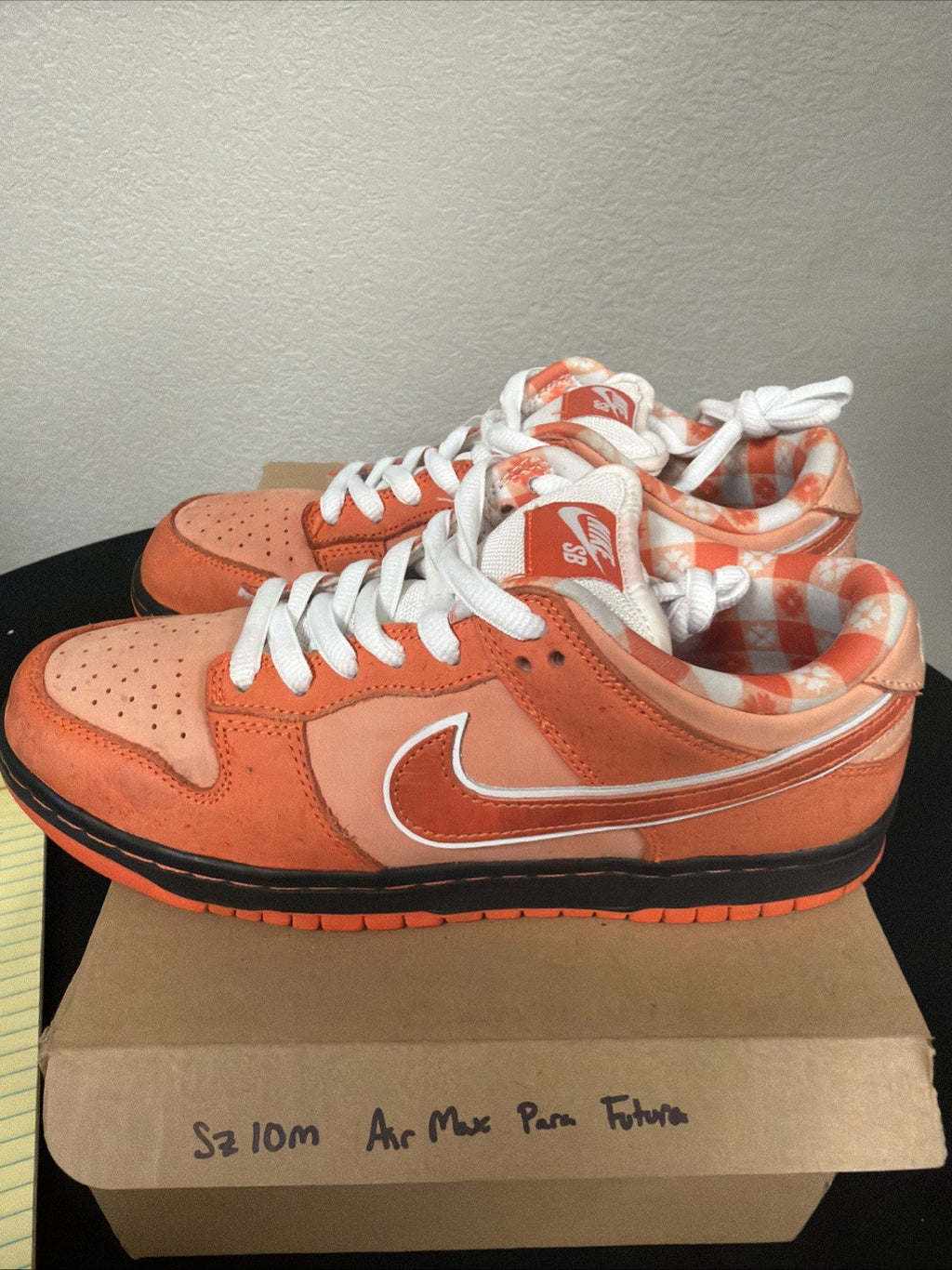 PREOWNED Nike SB Dunk Low Orange Lobster Size 10 - product image from the listing.