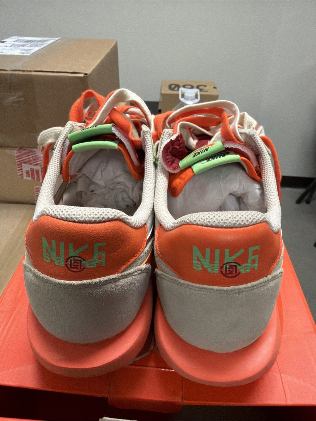 "Net Orange Blaze" Nike LD Waffle x Clot x sacai - product image from the listing.